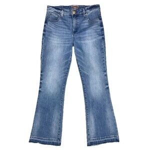 KUT From the Kloth Stella High Rise Fab Ab Flare Jeans Womens 8 Raw Hem Western